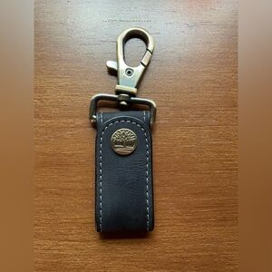 Timberland Black Leather Keychain